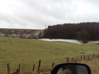 Sandsend - snow ont moors